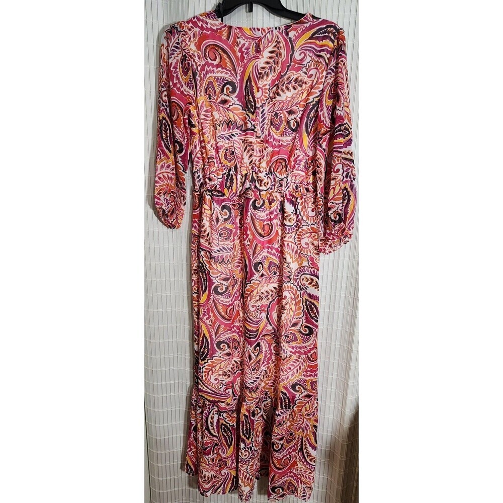 Nina Leonard Chiffon Dress For Women Size Small Lined 3/4 Sleve - Picture 4 of 12